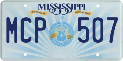 MS license plate MCP507