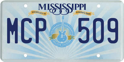 MS license plate MCP509