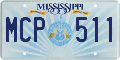 MS license plate MCP511