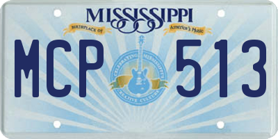 MS license plate MCP513