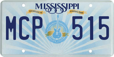MS license plate MCP515