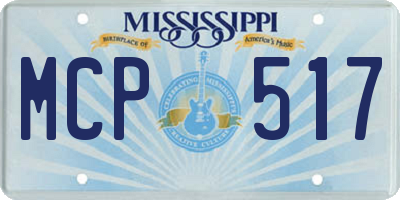 MS license plate MCP517