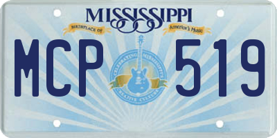 MS license plate MCP519