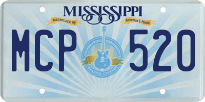 MS license plate MCP520