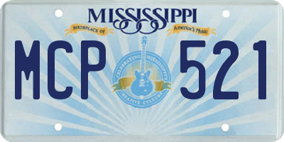 MS license plate MCP521