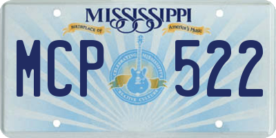 MS license plate MCP522