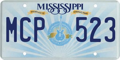 MS license plate MCP523