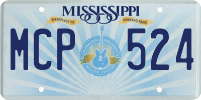 MS license plate MCP524