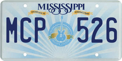 MS license plate MCP526