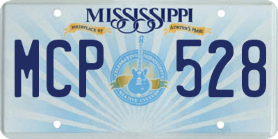 MS license plate MCP528