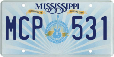 MS license plate MCP531
