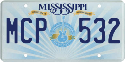 MS license plate MCP532