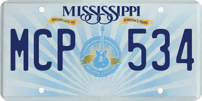 MS license plate MCP534