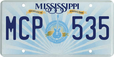 MS license plate MCP535