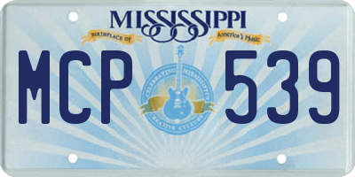 MS license plate MCP539