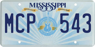 MS license plate MCP543