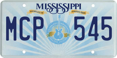 MS license plate MCP545