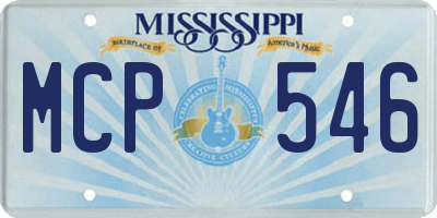 MS license plate MCP546