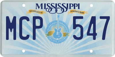MS license plate MCP547