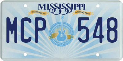 MS license plate MCP548