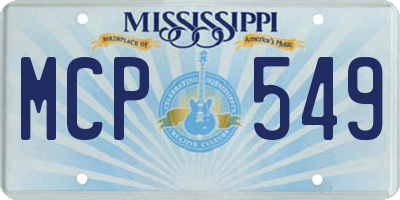 MS license plate MCP549
