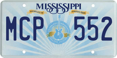 MS license plate MCP552