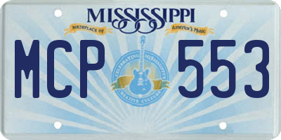 MS license plate MCP553