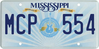MS license plate MCP554