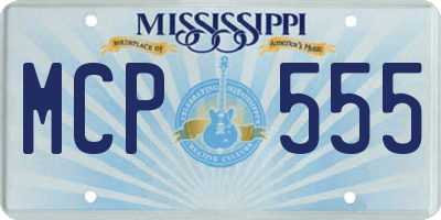 MS license plate MCP555