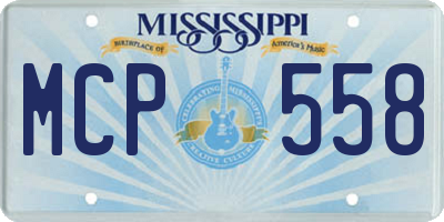 MS license plate MCP558