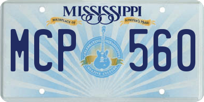 MS license plate MCP560