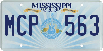 MS license plate MCP563