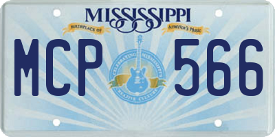 MS license plate MCP566