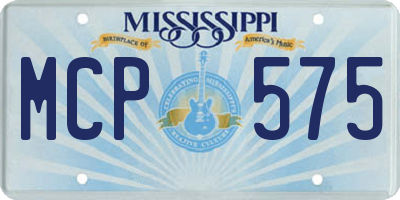 MS license plate MCP575