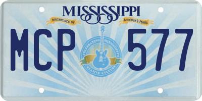 MS license plate MCP577