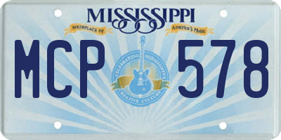 MS license plate MCP578