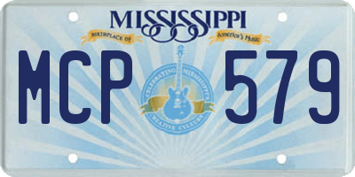 MS license plate MCP579