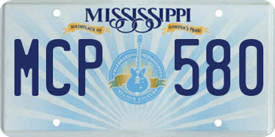 MS license plate MCP580