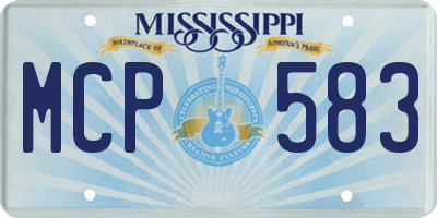 MS license plate MCP583