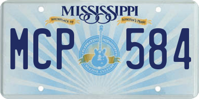 MS license plate MCP584