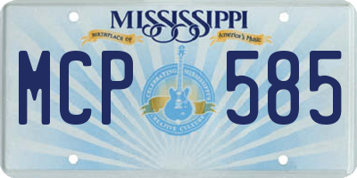 MS license plate MCP585