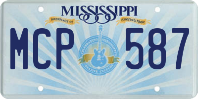 MS license plate MCP587