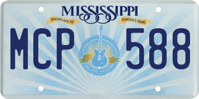 MS license plate MCP588