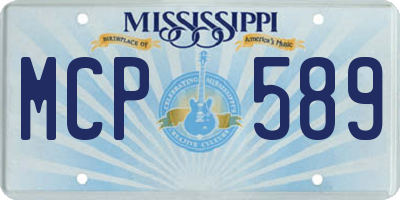 MS license plate MCP589