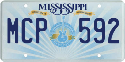 MS license plate MCP592