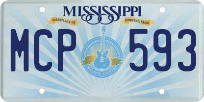 MS license plate MCP593