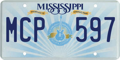 MS license plate MCP597