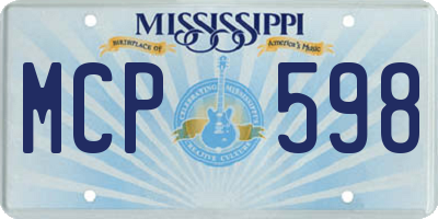 MS license plate MCP598