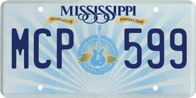 MS license plate MCP599