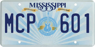 MS license plate MCP601